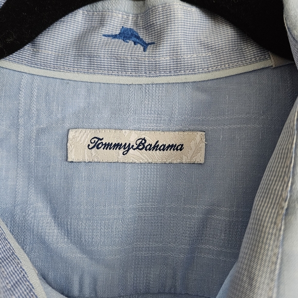 Tommy Bahama Men's Costa Tautira Stretch-Linen Camp Shirt Blue Size Large - Picture 4 of 11
